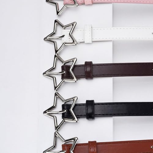 Buckle Belts Adjustable Decorative Waistband Five Pointed Star Waist Belt Corset Waistband (White)4