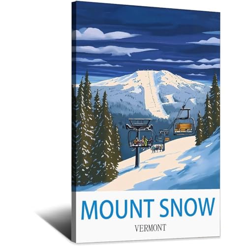 Poster de voyage vintage Mount Snow Vermont 30x45 cm