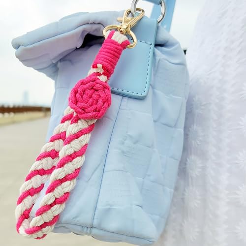 Boho Macrame Phone Wrist Strap, Cell Phone Lanyard with Tether Tab, Purple - Photo 64 sur 85