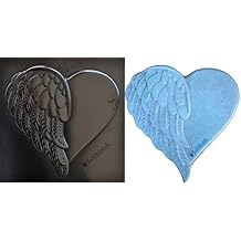 SvitMolds Concrete Mold Heart Wing Decorative Stone for Garden Decor ABS Mold Plastic D78