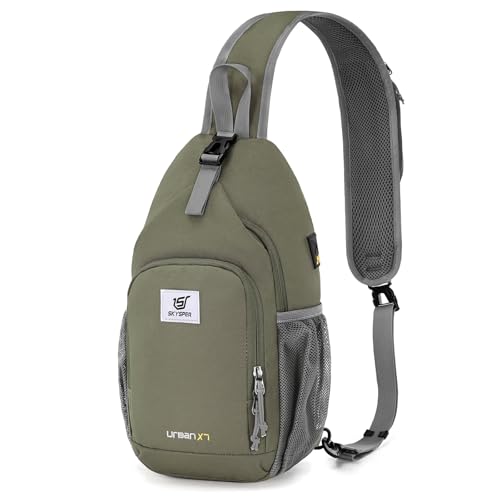 Image of SKYSPER Sling Bag RFID Crossbody Sling Backpack Cross Body Shoulder Bag Travel Hiking Daypack for Women Men(Light Taupe)