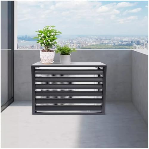 Outdoor Privacy Fence Cover for Air Conditioner, Composter Bin, Trash Can Enclosure, Aluminum Alloy Panels for Concealing AC Unit, 110x60x80cm – Weatherproof & Durable Solution