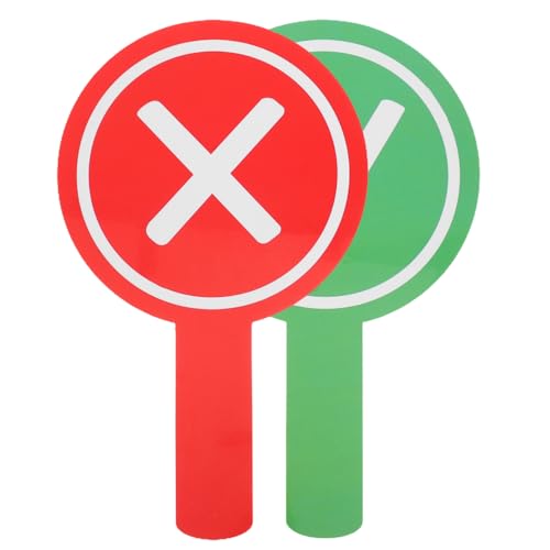 FUNOMOCYA 2pièces Panneaux de Vote pour Classe Double Face avec Mention Oui Non pour Réponse Élèves Apprentissage Interactif Mobilisation Élèves