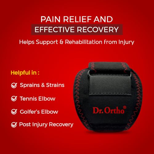 Image of Dr.Ortho Tennis Elbow Support for Gym, Support Band with Compression Pad and Elbow Strap Wrap for Sports - For Men & Women