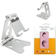 Wireless City Cell Phone Stand, Fully Adjustable Foldable Desktop Phone Holder Stand, Aluminum Anti-Slip Desk Phone Stand, Hands-Free Convenience, Compatible with All Mobile Phone/iPad/Tablet