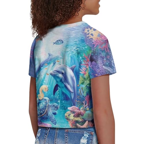 Image of 4th of July Shirt for Girls 7-8 Years US Flag Crop Tops Kids Outfit Independent Day Graphic Tee-
