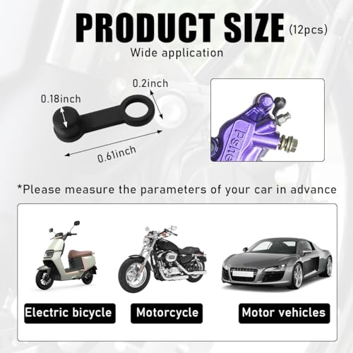 image for povtii 12PCS Brake Bleed Nipple Cap, 8mm Rubber Car Brake Bleeder Scre