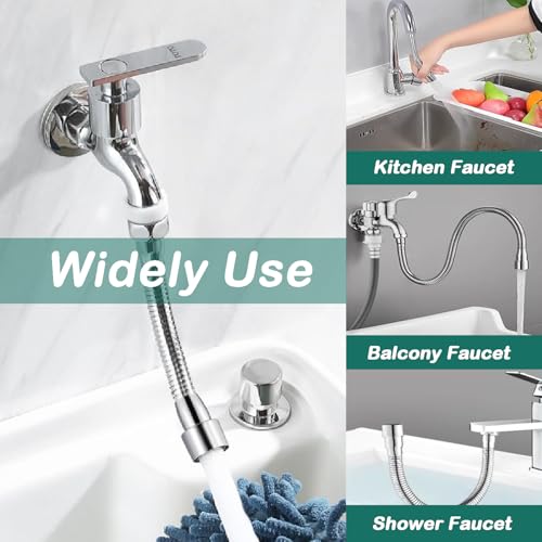 30cm Wasserhahn Verlängerung Spritzkopf, 360 Grad Schwenkbarer Wasserhahn Verlängerung Spritzkopf, für Waschen Gesicht, Haare waschen und Wasser zu Fangen