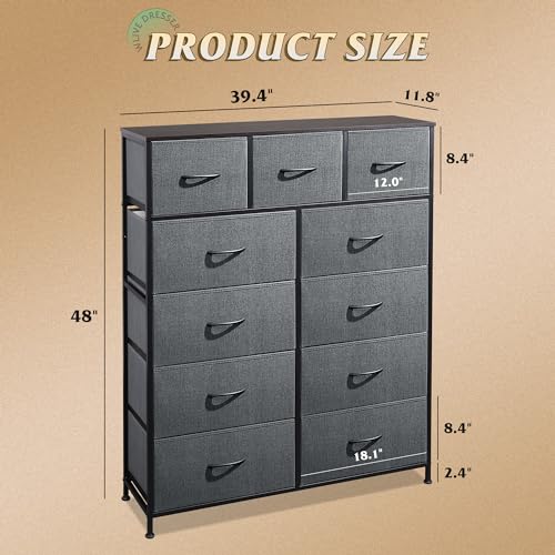 image for WLIVE Storage Organizer Unit with 11 Fabric Bins, Storage Drawers Orga