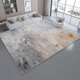 UUZEAI Großer taupefarbener Wohnzimmerteppich 160 x 220 cm, modernes abstraktes Muster, waschbarer,...