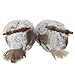 Kurt Adler 1 Set 2 Assorted Brown And White Owl Ornaments,white, grey