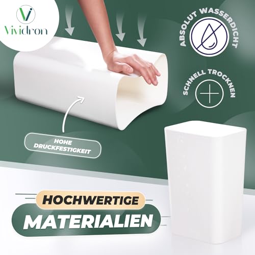 Vividron 3er Pack 10L Kleiner Mülleimer mit Deckel, Badezimmer Abfalleimer mit Druckdeckel, Kleiner Mülleimer/Abfallkorb für Badezimmer, Küche, Büro, Schlafzimmer (Weiß) – Bild 6