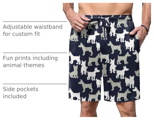 Image of Ekouaer Men's Pajama Shorts Soft Sleepwear Bottoms Pj Shorts with Pocket
