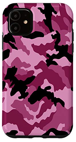 iPhone 11 Cute Pink Camo for Girls, Women - Hot Pink Camouflage Case