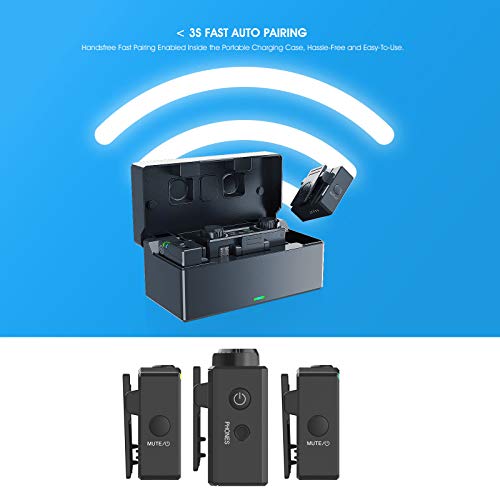 Hollyland Sistema de microfone duplo sem fio Lark 150, transmissão digital sem fio de 2,4 GHz com es
