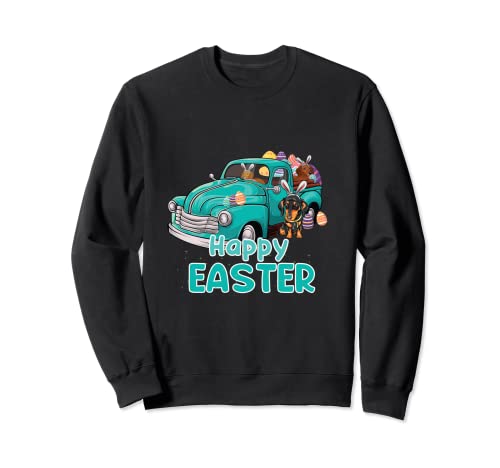 Bunny Dachshund happy easter day truck dog men women kid Sudadera