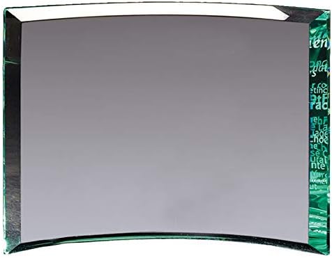 SHOP AWARDS AND GIFTS Customizable 7 Inch Height Curved Jade Glass Award, Includes Personalization
