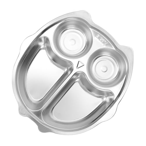 KESYOO Unbreakable Stainless Shape Divided Plates for Creative Stainless Steel Dinnerware for Kindergarten and Home Lunches Dishwasher Safe