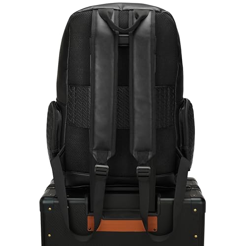 ELLE Leisure Luxe 27L Vegan Leather Backpack | Black4
