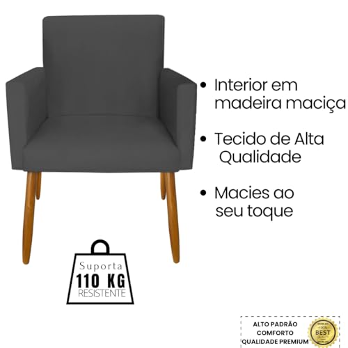 Kit 2 Poltronas Cadeira Decorativa para Sala de estar Cadeiras para Recepção Manicure Escritório Sal