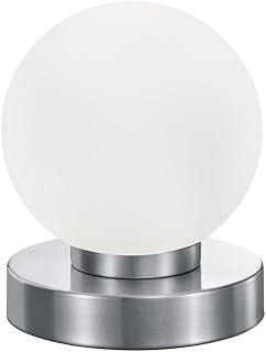 Metal LED Table Lamps with Glass Lampshade - 3 Times Dimmable via Touch - New Touch Generation Suitable for LED, Work Light, Bedside Table