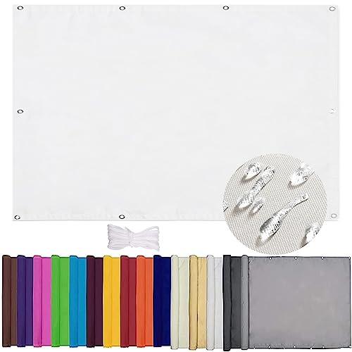 Voile d'ombrage rectangulaire 1,2x2,6m blanc imperméable avec kit de fixation - 2