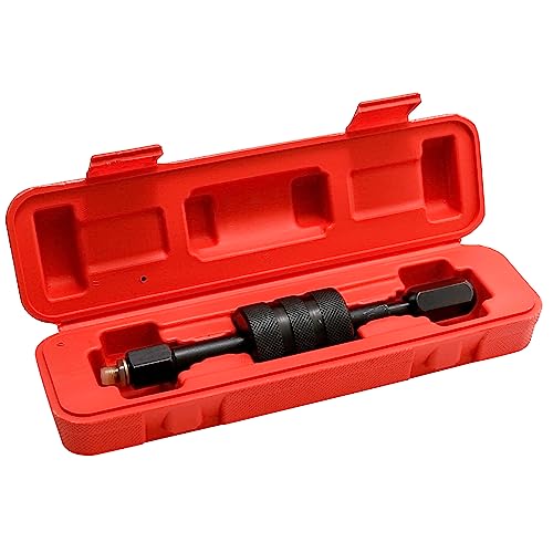 MDEOOSKY Diesel Injector Removal Tool with Slide Hammer, Common Rail Injector Remover, Car Accessories Injector Puller Includes M8, M12, M14 Thread Adapters
