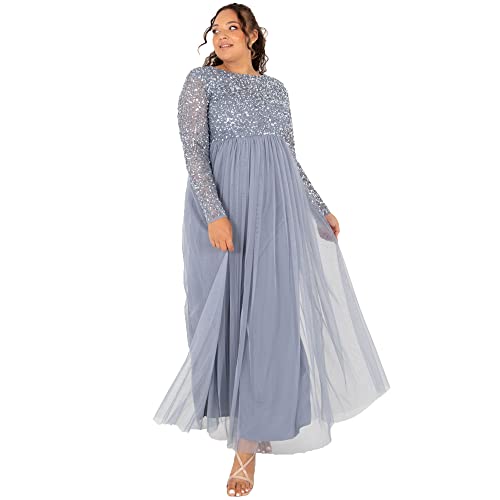 Robe de demoiselle d'honneur haut de gamme Maya Deluxe à rayures et manches courtes