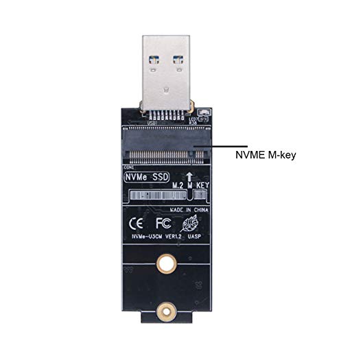 cablecc USB 3.1 Gen2 10Gbps Caja Externa para NVME PCI-E M-Key miniatura 6