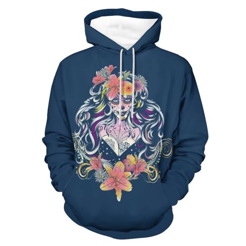 Hoodie femme fleur sweat pull manche longue homme taille S