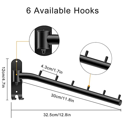 Bosszi 2-Pack Wall Mounted Folding Clothes Hanger Rack, Stainless Steel Clothes Hooks With Swing Arm Holder Space Saving Clothing Hanging System Closet Storage Organizer Heavy Duty Drying Rack (Black) #TOP3