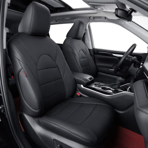 Coverdream Custom Leather Seat Covers For 2015-2024 Ford Mustang Convertible - Full Set, Black/Red, Waterproof