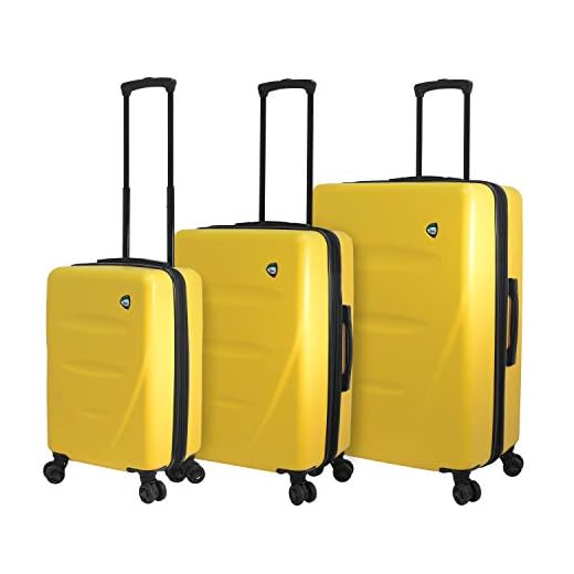 Mia Toro Italy Fassa Hardside Spinner Luggage 3 Piece Set, Yellow, One Size