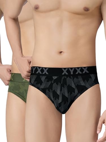 Image of XYXX Metrix Cotton Modal Brief for Men | Snug Fit with Anti-roll no-Marks Waistband | Printed Underwear for Men Combo