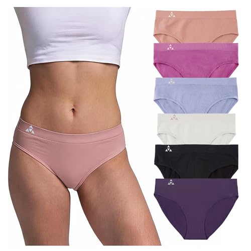 Image of Balanced Tech Moisture Wicking Underwear for Women, Seamless Workout Hipster Brief Bikini Panties