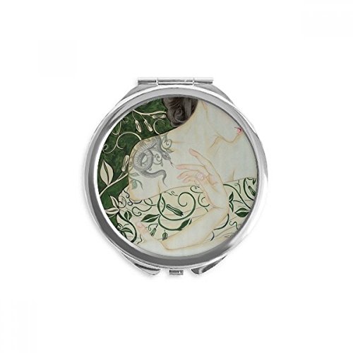 Miroir de maquillage vigne serpent aquarelle style chinois
