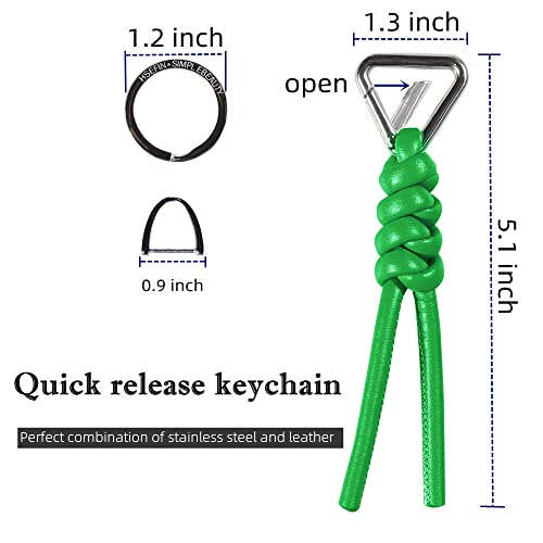 Image of Leather Key Chain Car Universal Unisex Key Chain with Removable Triangle Open Key Ring