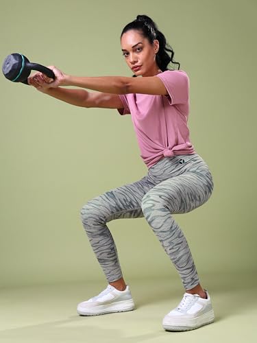 Image of TECHNOSPORT Womens High Rise Skinny Fit Activewear Tights for Running, Gym and Sports