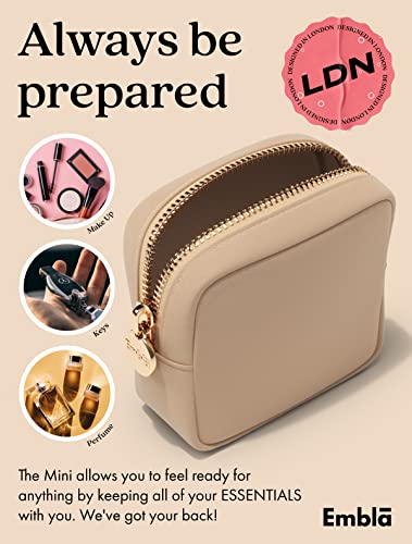 Embla Makeup Bag Travel Cosmetics Pouch and Toiletry Bag, Nylon Zipper Pouch Purse, Cute Make Up Organizer Storage Tote for Women Girls, Waterproof Travel Skincare Case, Small Makeup Bags, Sand - Image 5
