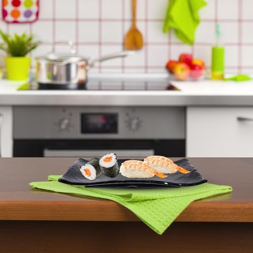 Plato rectangular para sushi estilo japonés negro miniatura 3