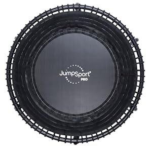 JumpSport 350 PRO Fitness Trampoline, Cardio Workout, No-Tip Arched Legs Home Gym Equipment, Adjustable Bungees & 60 Day Trial Video
