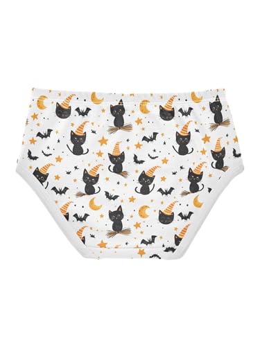 ZZKKO Black Bat Cat Orange Star Girls Underwear Toddler Panties for Girls Comfort Brief Size 2T2