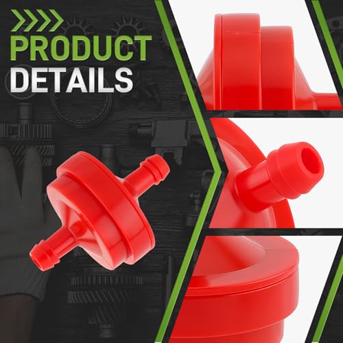 CARBBIA 10 Pack Lawn Mower 1/4 Inch Inline Gas Fuel Filter for 298090 298090S for John Deere AM107314 LG298090 LG298090S PT4265 for Toro 42-5240 56-6360 - Thumbnail 3