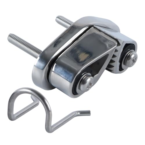 Durlo Taquet coinceur, taquet coinceur de bateau avec anneau de guidage en fil d'acier, équipement de Pilates pour voiliers, acier inoxydable 316 poli miroir,...