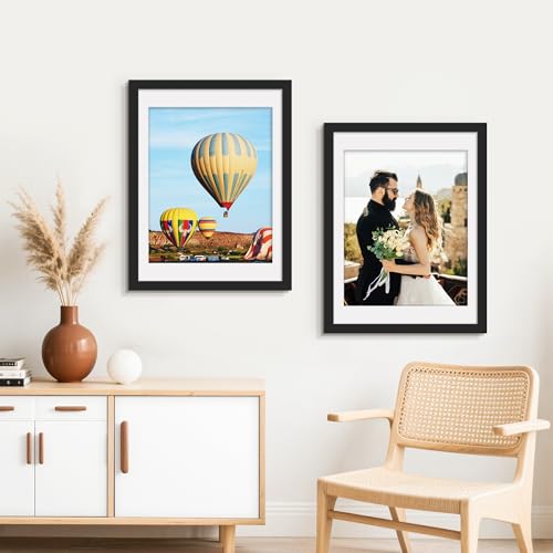 Picrit 18x24 Black Poster Frame 7 Pack, Display Pictures 16 x 20 Picture with Mat or 18 x 24 without Mat for Horizontal or Vertical Wall Mounting, Wall Gallery Photo Frames