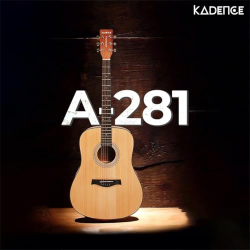 Image of Kadence A281NA-C Acoustica 41 inch Acoustic Guitar | Dreadnought | Spruce Wood | Comes with Bag, Strap, Picks, Strings | Includes Learning Course | Natural