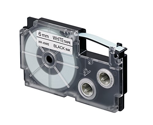 Image of Casio XR-12WE1 Label Printer Tape (Black and White) & Casio XR-6WE1 Label Printer Tape (Black and White)