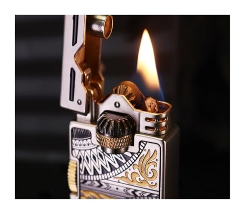 Encendedor de queroseno vintage con rueda de molienda miniatura 5