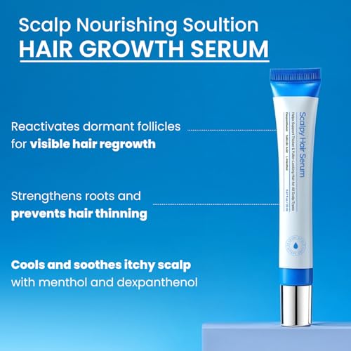 scalpy hair growth serum for men amp women for hair loss amp thinning  scalp treatment with salicylic acid menthol dexpanthenol  non-greasy lightweight  exfoliates dandruff amp soothes itch