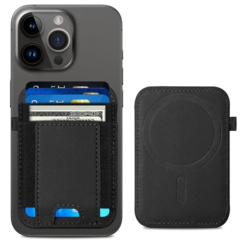 ExtreLife For Magsafe Wallet, Strongest Magnetic Wallet for iPhone 17/16/15/14/13/12 Series, for Magsafe Card Holder with 2 Card Slots, RFID Blocking, Vegan Leather, Hold 7 Cards, Slim, Black